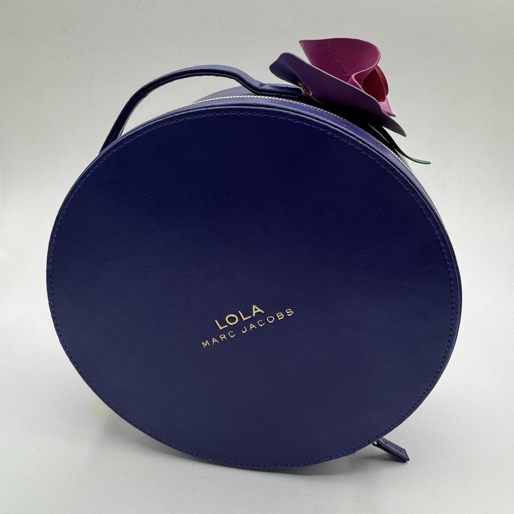 Marc Jacobs Lola Purple Vanity Hat Box Perfume Case Bag 3D Flower 8.5" Rare